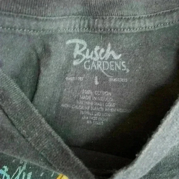 Busch Gardens Authentic Rare Theme Park Rides Y2K Colorful Graphic Tee Shirt L - Picture 4 of 7